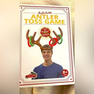 Xmas Inflatable Reindeer Antler Hat Ring Toss Game Christmas Party Kid Gift Toys